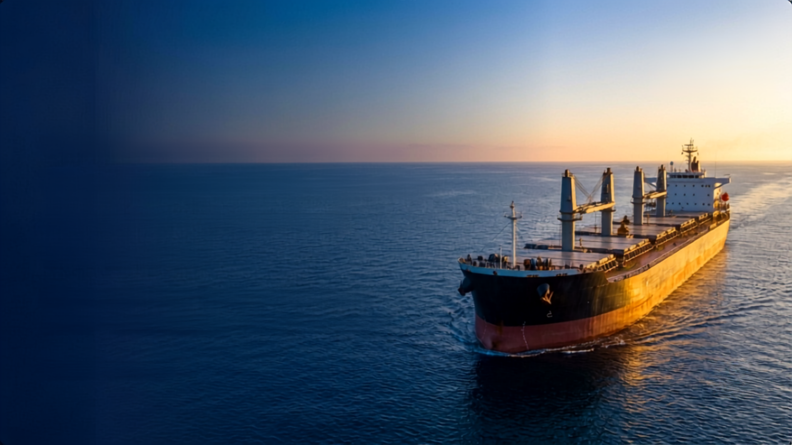Cargo ship at sea